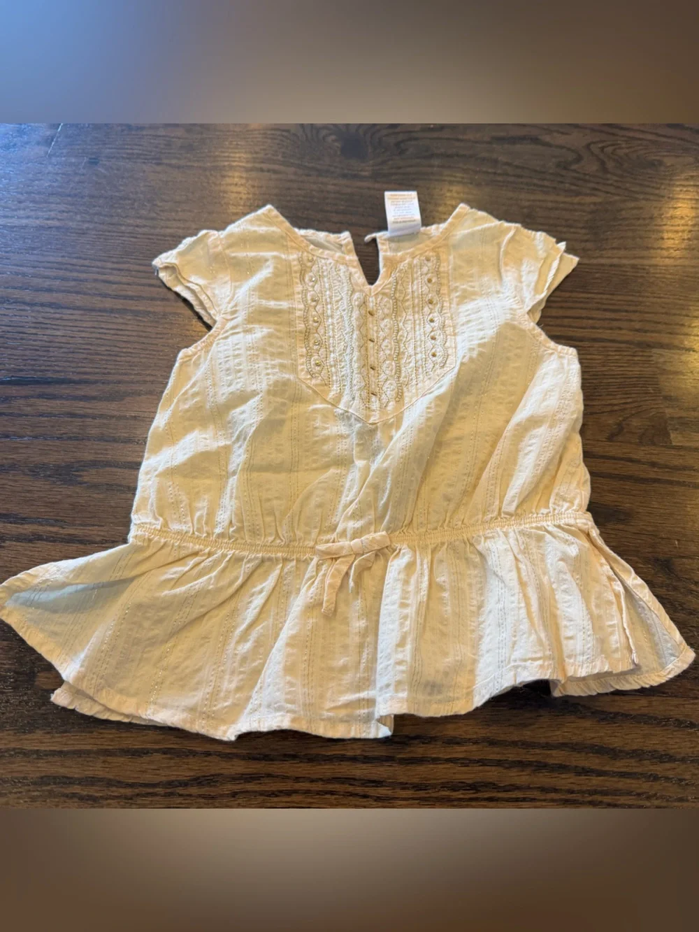 Vintage Gymboree Cream Top with Gold Thread Embroidery (2006)